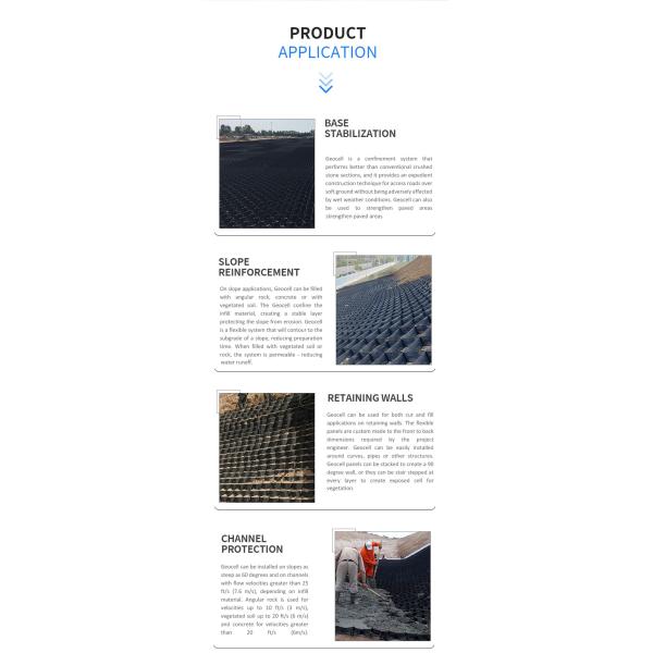 Black Weld Geocell Railway Construction HDPE Geocell Roadbed Reinforcement