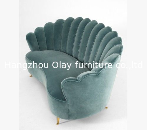 Nice wedding stainless steel wooden long back sofa