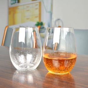 500ml Transparent Stemless Whiskey Tumbler Glasses , Wine Glass Tumbler