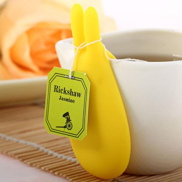 Beautiful Rabbit Tea Bag Holder Cute Silicone Cup Hanging Tool Gift Coffee Tea Spoon Holder