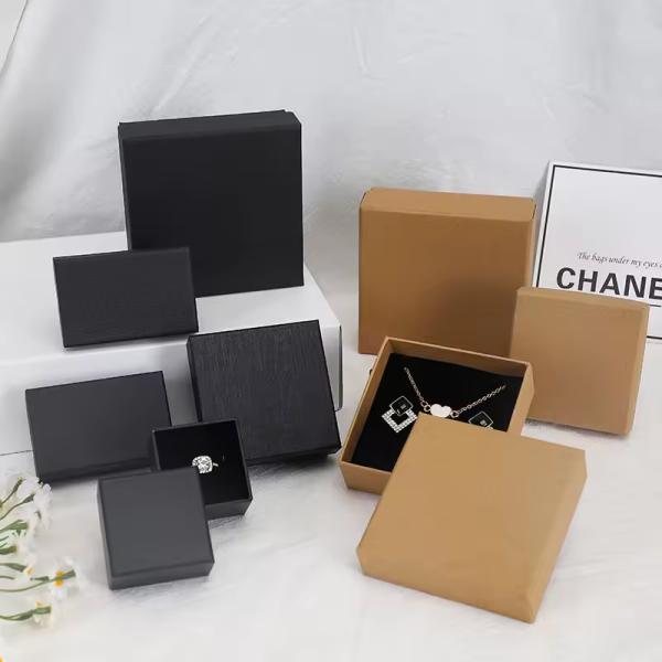 Matte Black Necklace Sliding Drawer Gift Boxes Sustainable Material