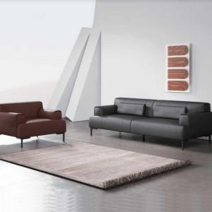 Quality ISO Sponge Material Office Furniture Sofa Black Color Leather Sofa Set for sale