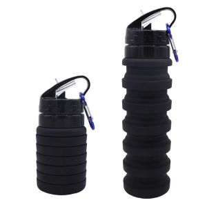 Quality 550ML Sample Free Private Label Collapsible Silicone Water Bottle for sale