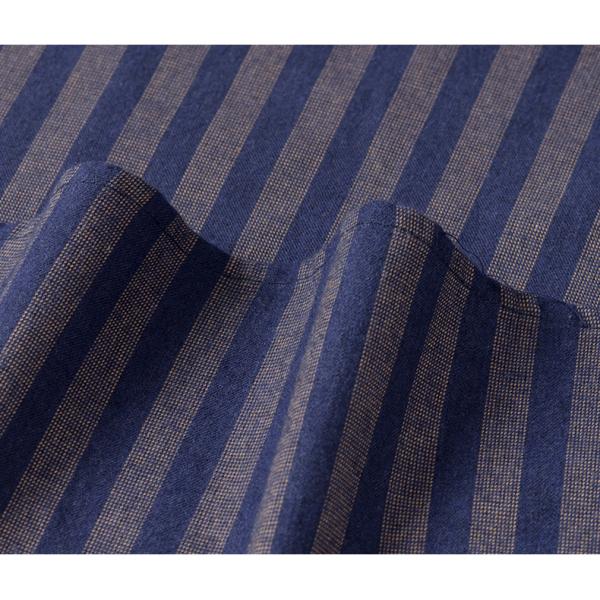 Breathable Dark Blue Long Sleeve Cotton Shirt for Men's Casual Fashion in Autumn 2021