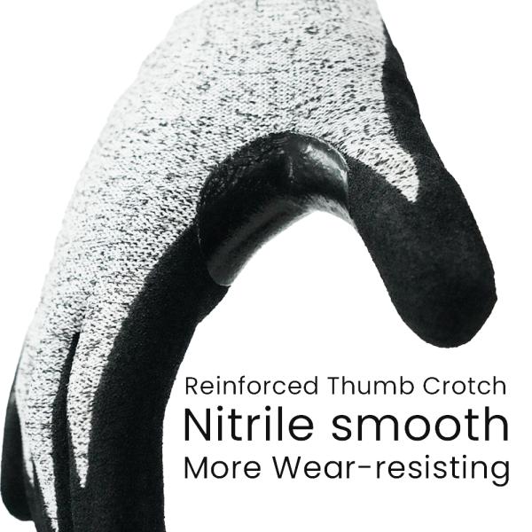 13 Gauge Touchscreen Safety Gloves With Sandy Nitrile Coating And Reinforced Thumb Area 4X43C