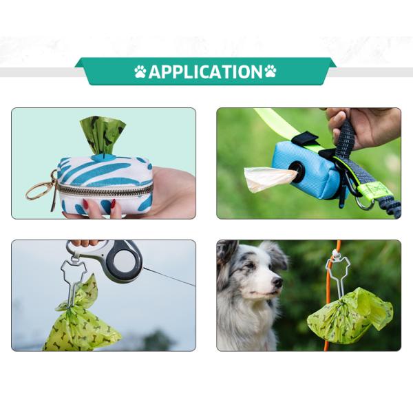 Pet Custom Printed Dog Poop Bags Plastic Biodegradable Eco Friendly