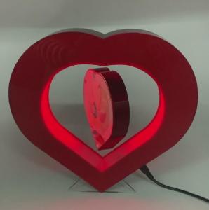 heart shape christmas gift led light magnetic levitation floating photo frame display rack for gift and decor