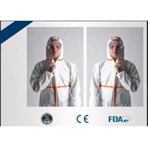 Quality Liquid Proof Disposable Protective Coveralls Eco Friendly With Hood for sale