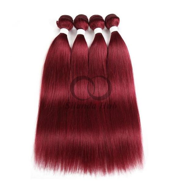 Burgundy Straight Remy Human Hair Bundles Sew In Weave Bundles Brazilian Bundle Deals