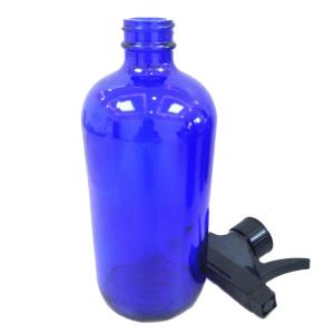 Quality Blue Pharmaceutical 16oz Boston Round Glass Bottles for sale