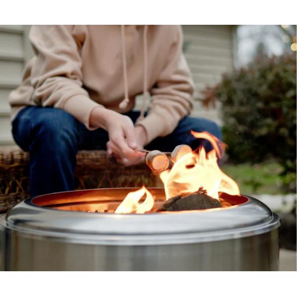 Stainless Steel Fire Pit Portable Wood Burning Stove Smokeless Tabletop Firepit H 50CM*Dia 50CM