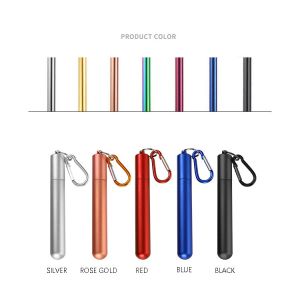 China FDA Approved Collapsible Stainless Steel Straws , Metal Bubble Tea Straws on sale