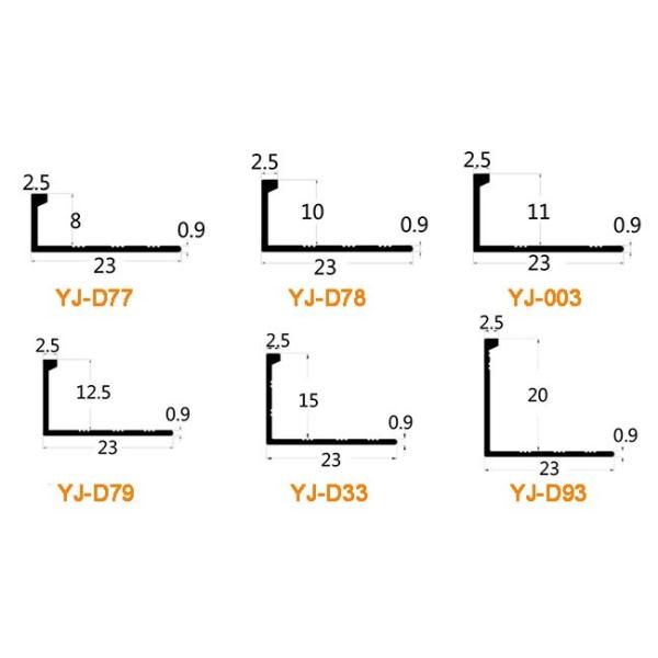 L Shape Metal Tile Trims Bright Gold 12.5mm For Tile Decoration