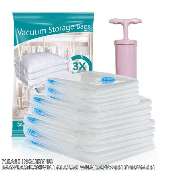 Clothing Vacuum Compression Bag With Hand Pump Space Saver Storage Pouch Travel Storage Bags