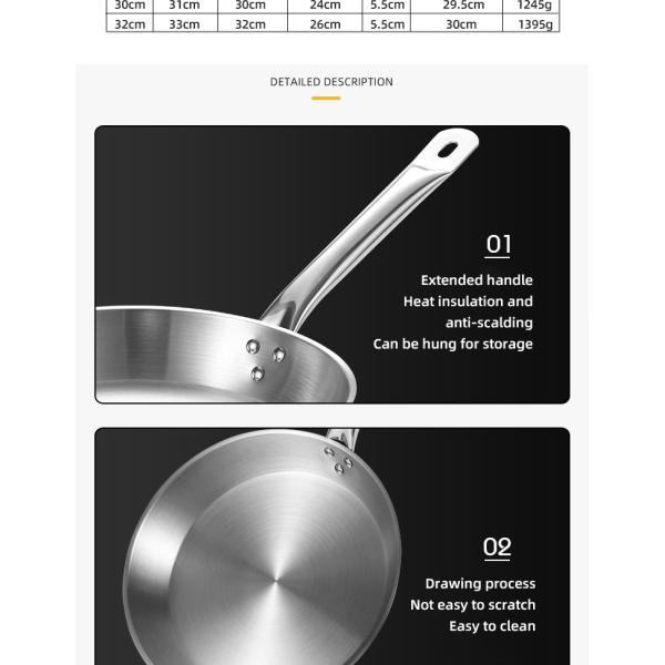 Best Whole Frypan Stainless Steel Cooking Pan Induction Cookware Frypan Non Stick Frying Pan