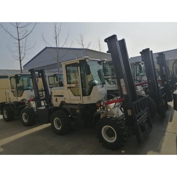 3.5ton 3m height rough terrain forklift with clamp barrel drum clamp forklift