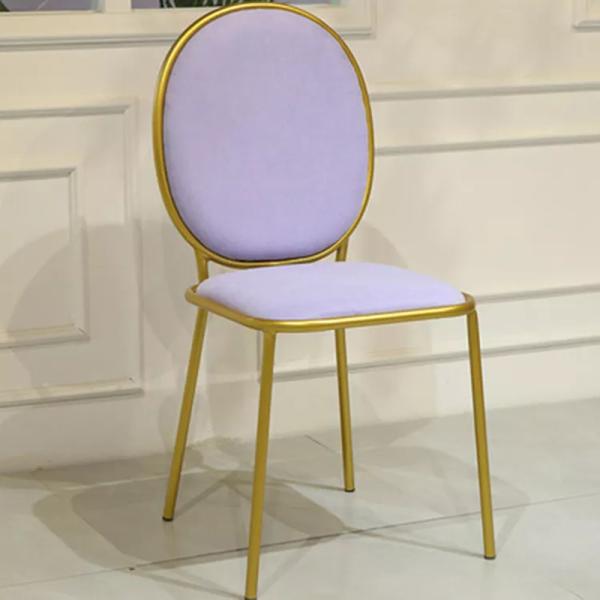 Washable Gold Plated Faux Leather And Metal Dining Chair Rust Proof