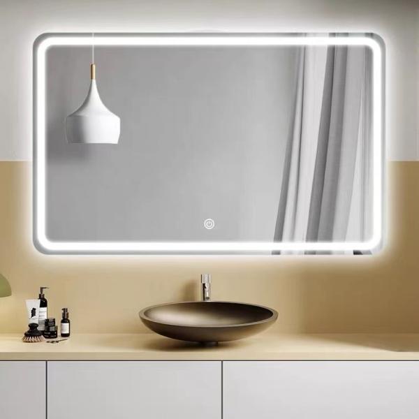 Buy Custom Rectangular Frameless Bathroom Mirror Smart Backlit LED Wall at wholesale prices