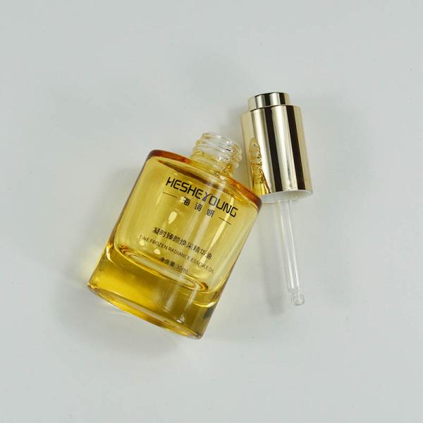 30ml Capacity Oval Glass Dropper Bottle for Silk-screen Printed Skin Care Packaging