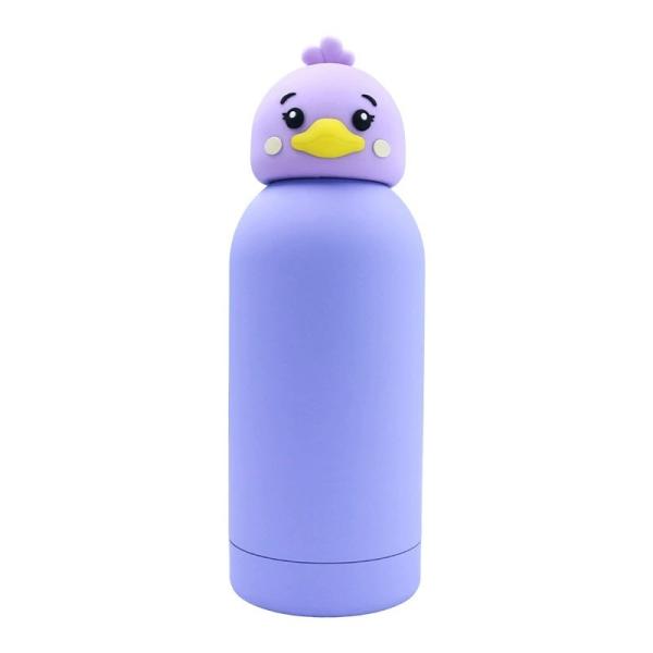 Cartoon Kids Bestie Bottle Insulated Stainless Steel Water Bottle With Detachable Soft Head Fun Drinking For Kids, Flexible Reusable Straw 16 Ounce