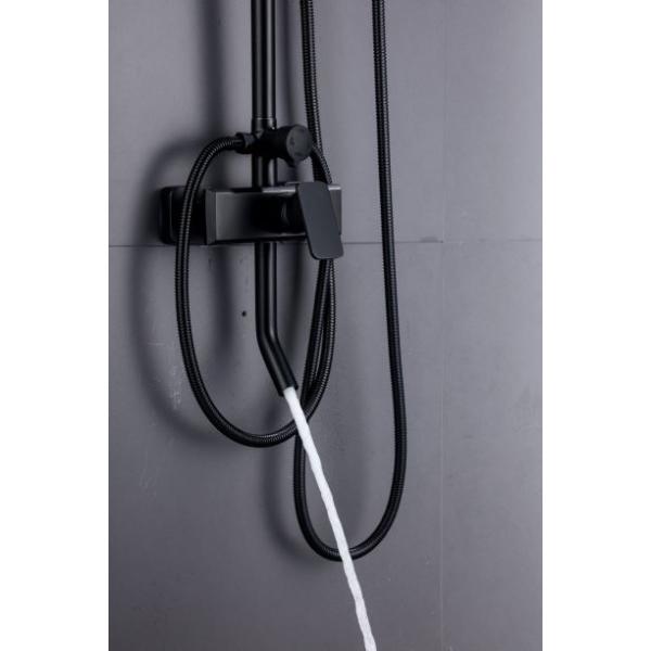 Rotation Matte Black Wall Mount 4way Rain Shower Faucets
