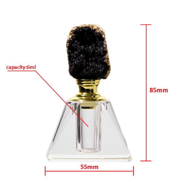 Black Quartz Stone Crystal 6oz Dubai Perfume Oud Oil Bottle Empty Attar Glass Bottle Packaging Box