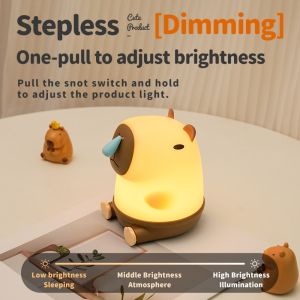 Cute Snottybara Table Lamp Animal Rechargeable Creative Cartoon Capybara