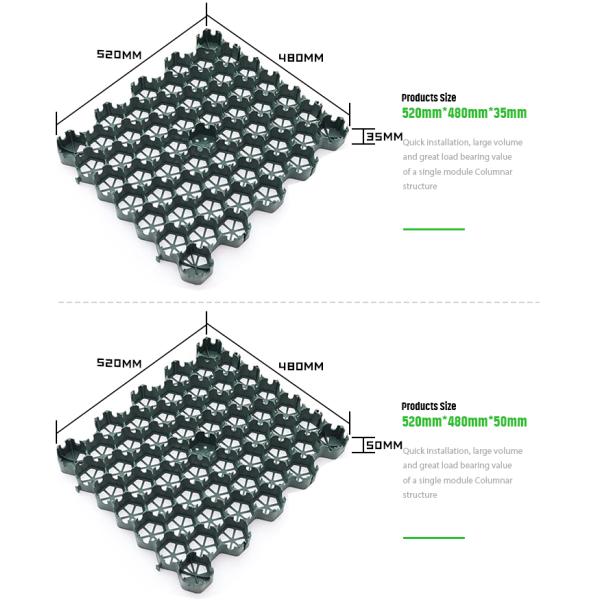 50mm Height Mold Ground Driveway Plastic Paver for Gravel Grid 480x520mm Grass Pavers