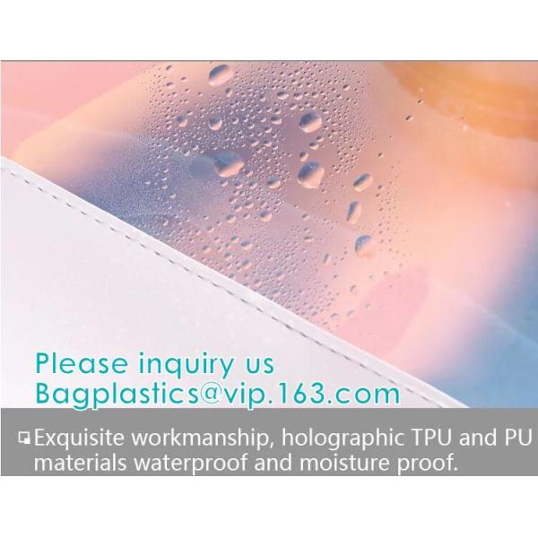 HOLOGRAPHIC MAKEUP BAG, PU TPU MATERIAL MAKEUP travel wash bag waterproof makeup bag cosmetic bags, ECO FIRENDLY PACKAGE