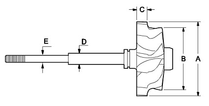 KP35 Turbine Wheel Shaft Wheel 10009700029 10009700027H 16233B For VOLKSWAGEN / VW AMAROK 2.0BITDI TWIN TURBO 120KW