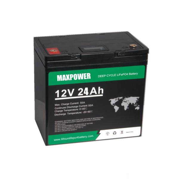 Deep Cycle 12v 24ah Lifepo4 Battery Pack 12.8V Lithium Batteries 24Ah Lead Acid Replacement Lithium