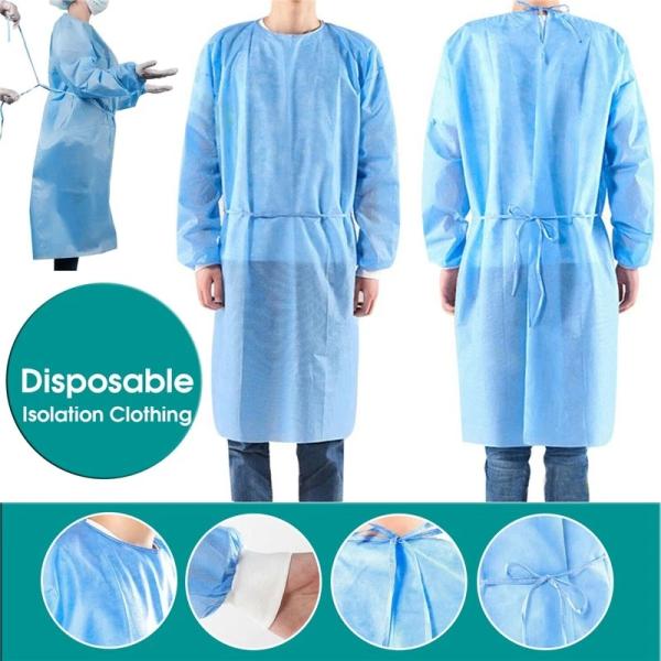 PP PE Coated AAMI PB70 Disposable Isolation Gowns