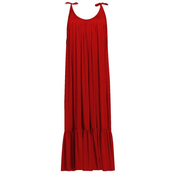 Solid Color 155cm Women's Beachwear Dresses , Sling Backless Casual Beach Maxi Dresses