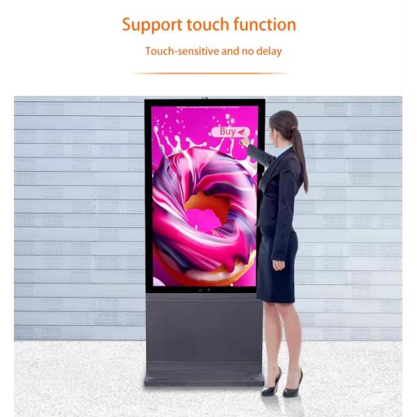 Fanless Outdoor Advertising Screen 4K Totem Touch Kiosk Android Waterproof Floor Stand Digital Signage