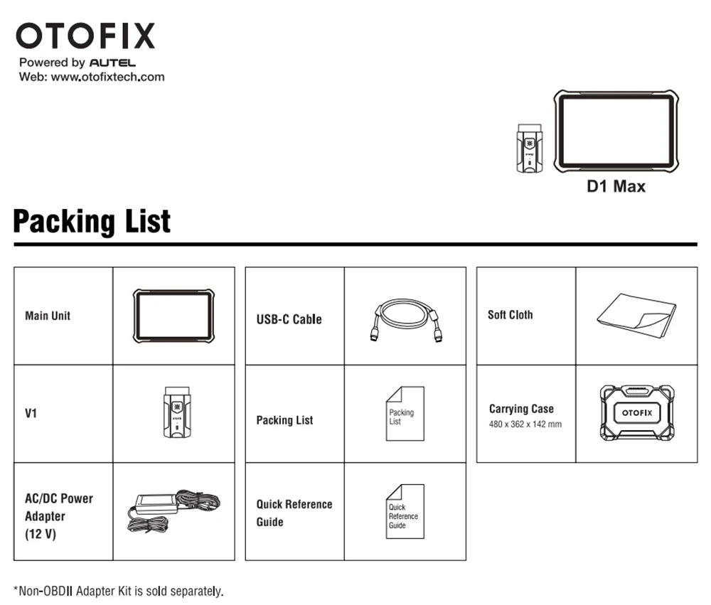 OTOFIX D1 Max Diagnostic Scanner Bi-Directional Bluetooth Scan Tool ECU Coding OBD2 Diagnostic Tools 2 Year Free Update