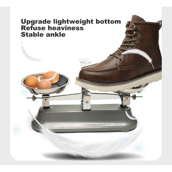 Kevlar Midsole Rubber Work Shoes In Brown Cowhide For Superior Safety Features