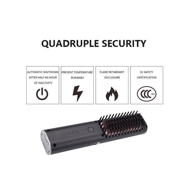 Portable Wireless Multifunctional Hair Dryer Brush Straightener PTC Heater Frizzproof