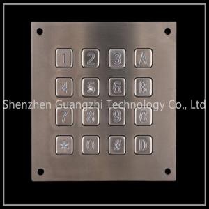 Quality Metal Backlit Numeric Keypad , SS 4x4 Matrix Keyboard For Vending Machine for sale