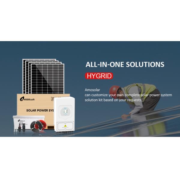 220-400V Output Voltage Amosolar Residential Hybrid Grid Solar System for Customized Home