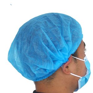China Spunlace Nonwoven 17inch 50gsm Disposable Surgical Cap on sale