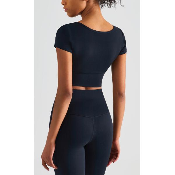 Altiland Padded Women Workout Tops V Neck Yoga Gym Sports T - Shirts