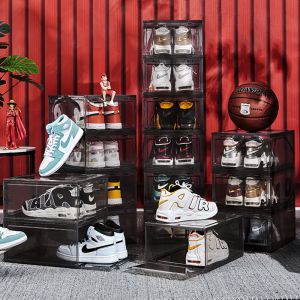 Quality DustProof Transparent Plastic Shoe Box Superposition Display Moisture Proof for sale