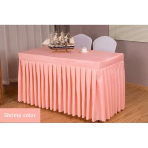 blue Washable 100% Polyester Restaurant Table Skirt