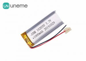 Quality 3.7V 1000mAh 102050 Lithium Polymer Battery Customized IEC62133 UN38.3 Certificated for sale