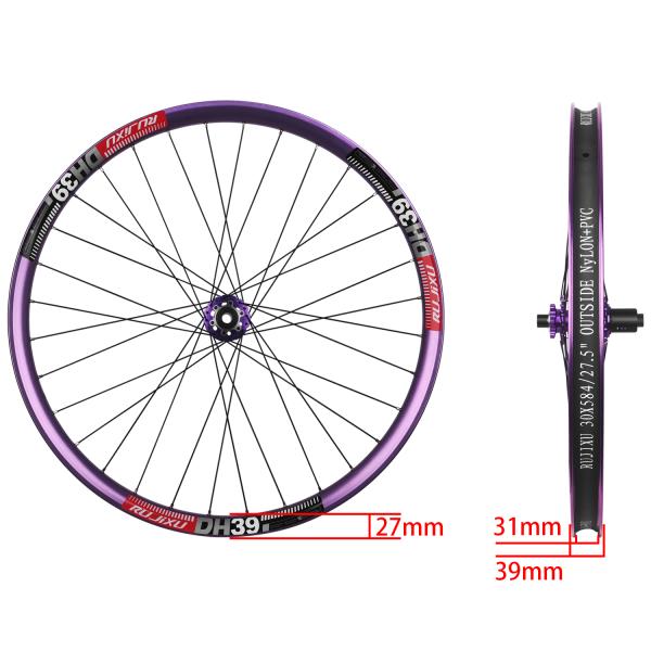 32H Customizable 26 Inch Disc Brake Wheelset 32 Spoke Count Aluminium Alloy