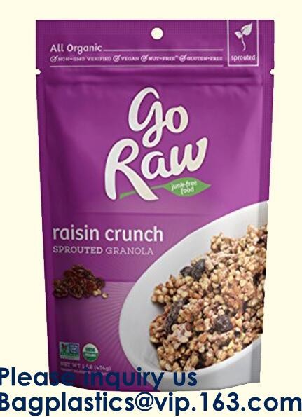 Custom Aluminum Foil Stand Up Flat Pouch Bags Stand Up Pouch Food Bag Protein Zipper Bag, standup pouch bags, bagease