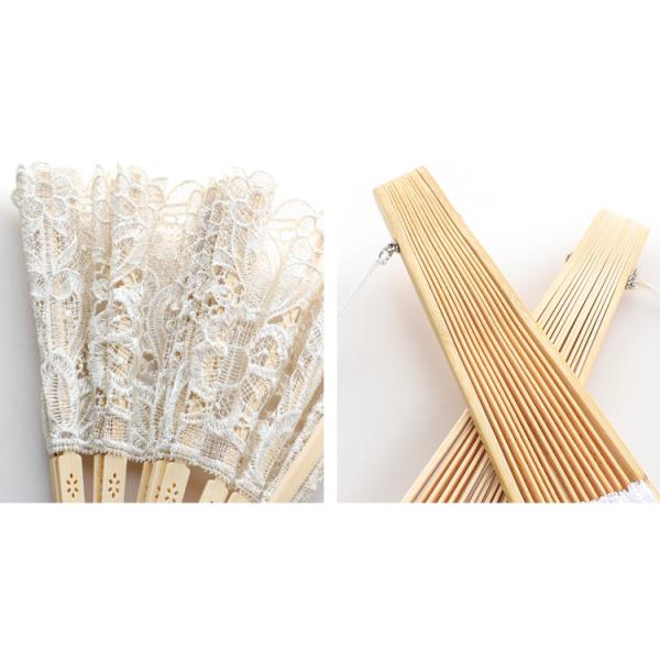 Y-Z Vintage Wedding Lace Bamboo Folding Fan Hollow Cotton and Linen Dance Bride Tassel Big Hand Fans