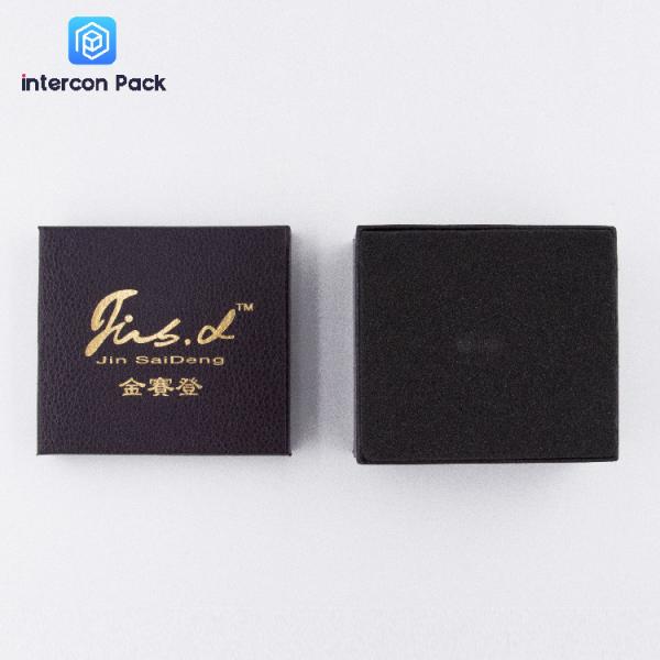 High End Embossing Ring Jewelry Boxes 120g Leather Filled Paper gilded surface