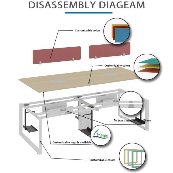 Improved Workflow with Cable Management Workstation Open Office Space by Office Furniture