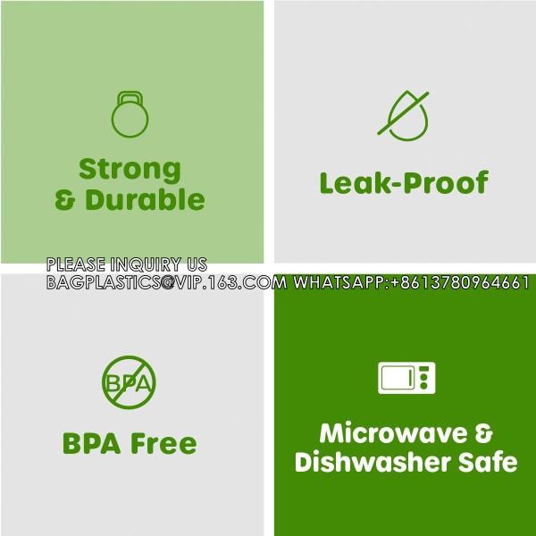 Plastic Deli Containers With Lids, Slime, Soup, Meal Prep Containers Stackable Leakproof Microwave Dish